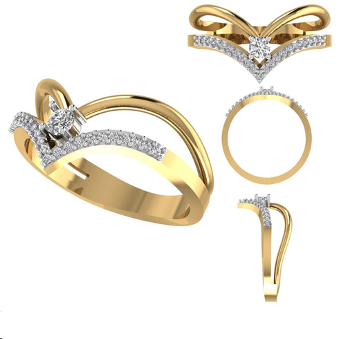 Margherita Modern Diamond Chevron Ring